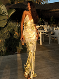 Vestido Largo Esencia Dorada