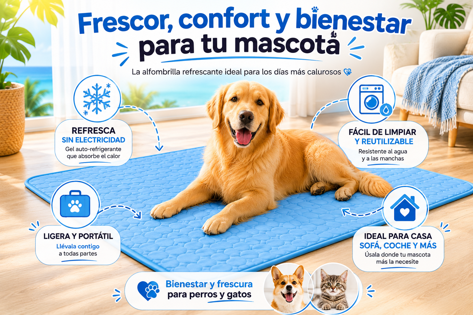 Alfombra refrescante para mascotas