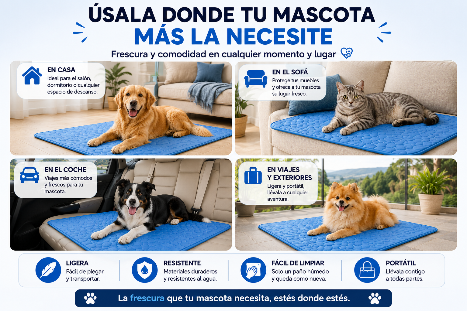 Alfombra refrescante para mascotas