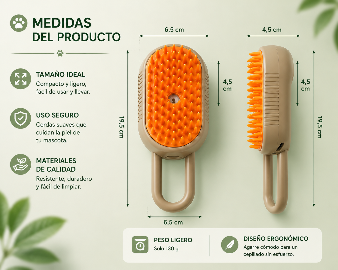Cepillo Vaporizador 3 en 1 para mascotas