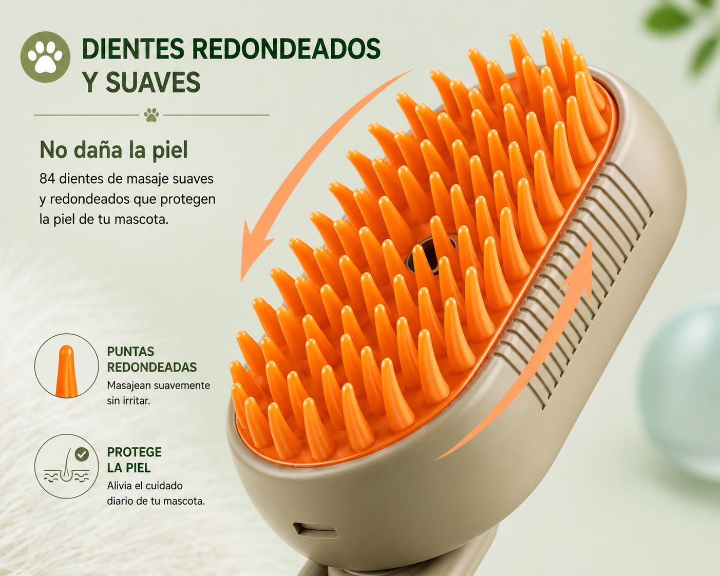 Cepillo Vaporizador 3 en 1 para mascotas